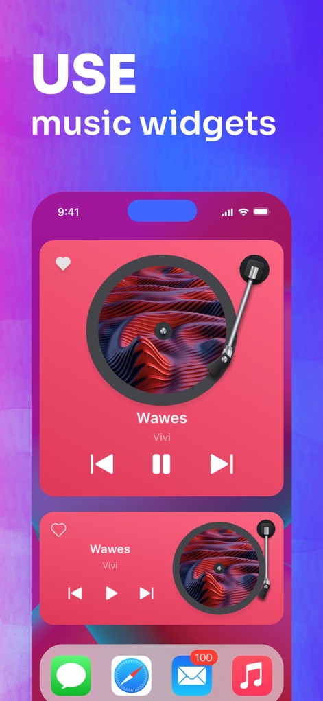 Muzoff - Enhance daily convenience with interactive home screen widgets, providing instant access to playback controls and current track display.