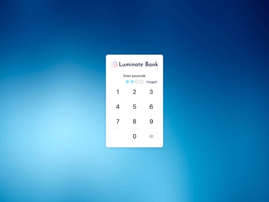 Luminate Bank iPad screenshot 2 - Finance app