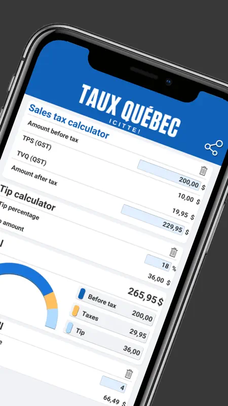 Quebec Tax Calculator GST QST screenshot 2 of 4