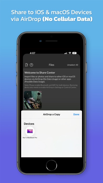 Bluetooth Share Center Screenshot