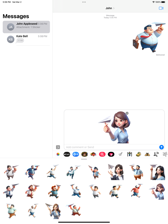 Screenshot #5 pour Paper Plane Stickers