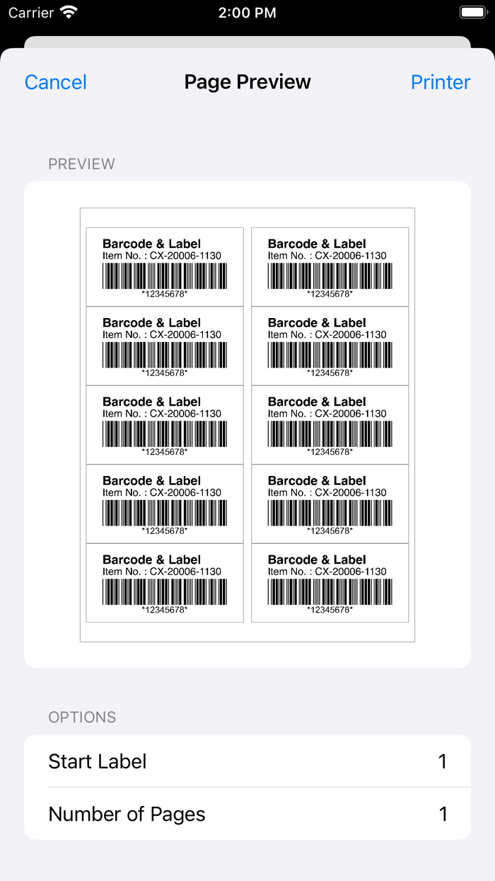 Barcode and Label
