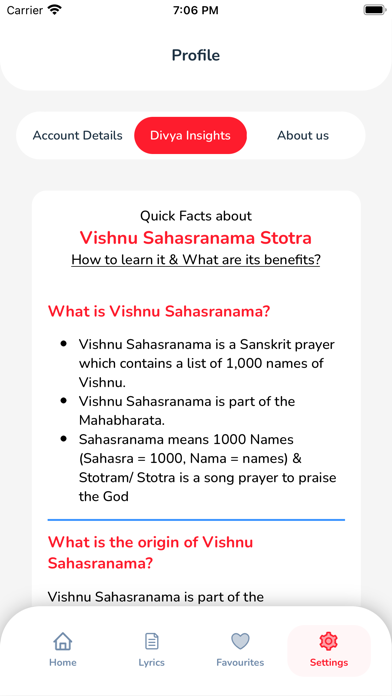 Vishnu Sahasranama Stotram Screenshot