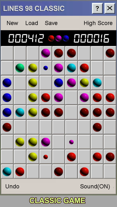 Line 98: Color Balls Standard Screenshot