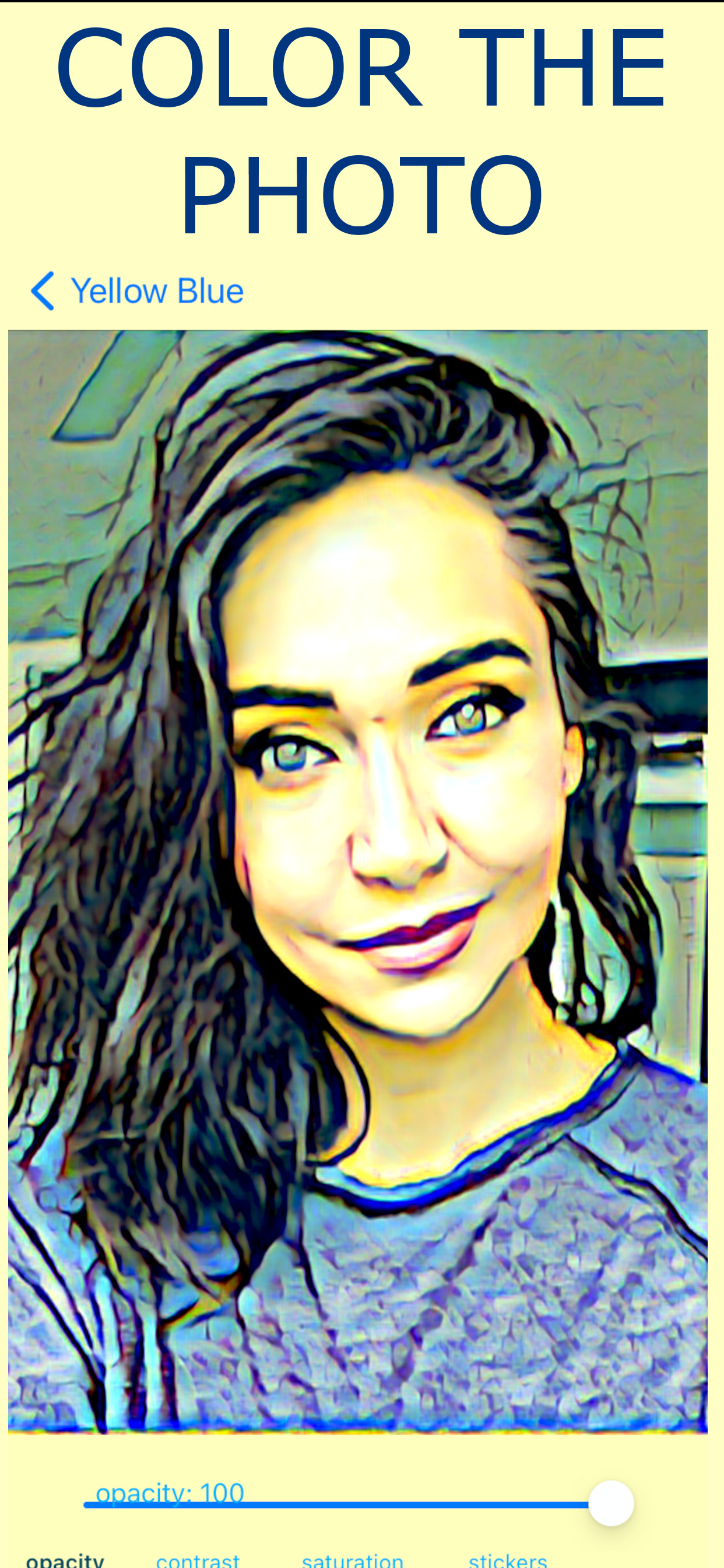 Photo editor yellow blue