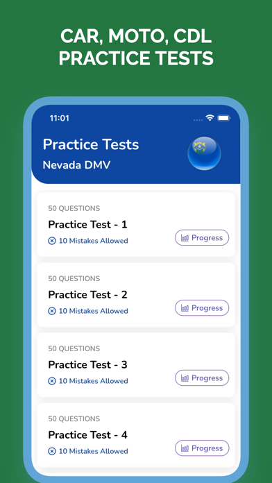 Nevada NV DMV Permit Test Screenshot