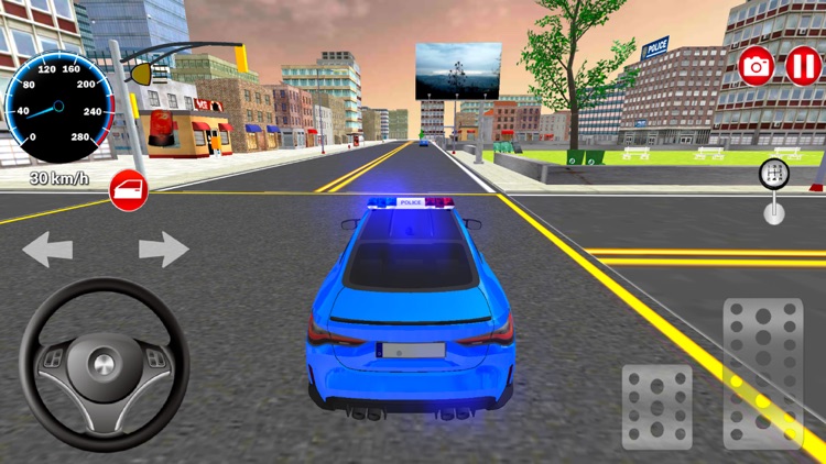 American Police Van Driving