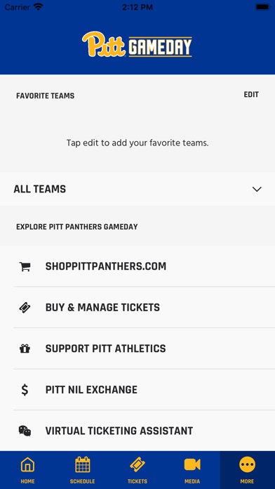 Pitt Panthers Gameday Screenshot