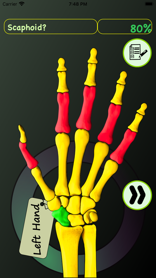 #4. Hand Bones: Speed Anatomy Quiz (iOS) 由: Krzysztof Gwiazda