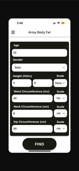 Game screenshot Army Fat Body Calculator apk