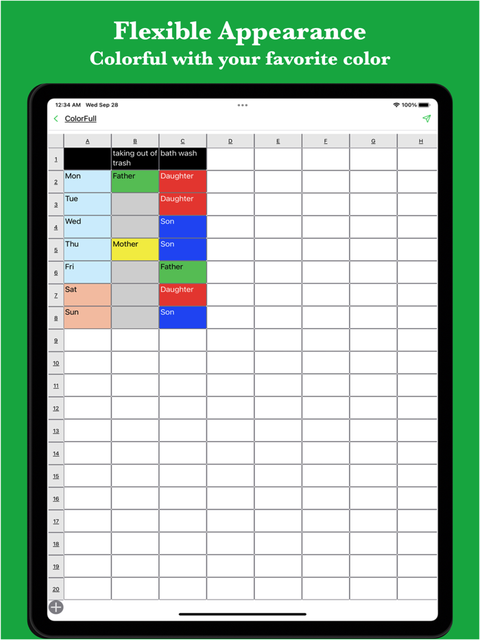 Simple Table - Note as table