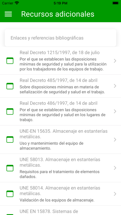 Estanterías Condic. Seguridad Screenshot