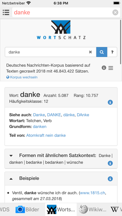 Alle Deutschen Wörterbücher Screenshot