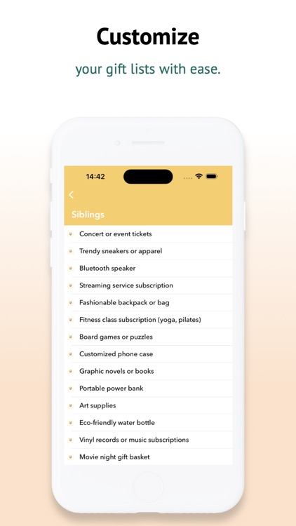 Gift Ideas Checklist