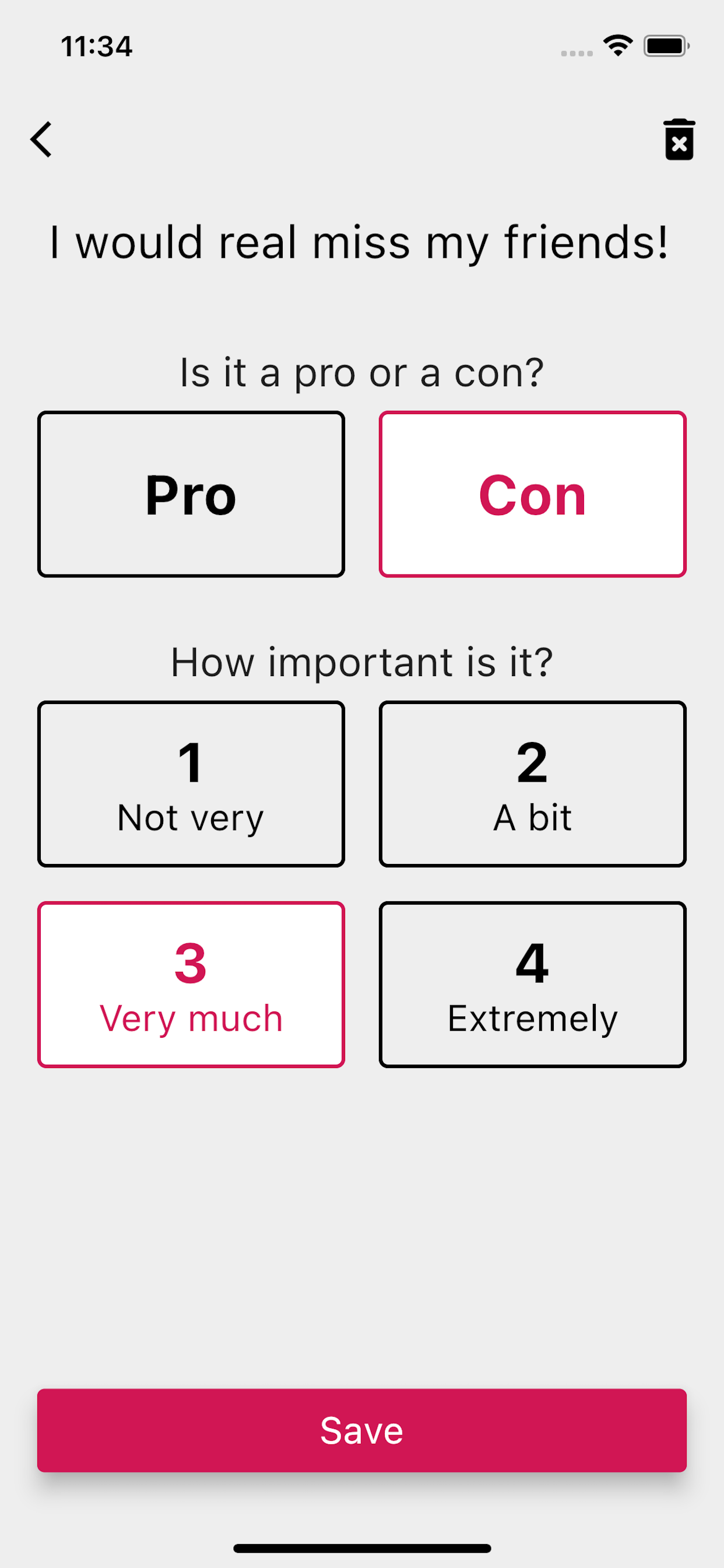 Pros & cons lists