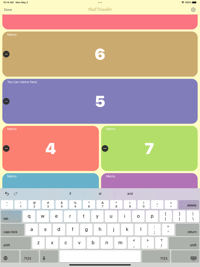 Simple Knitting Counter