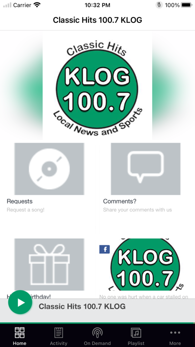 Classic Hits 100.7 KLOG Screenshot