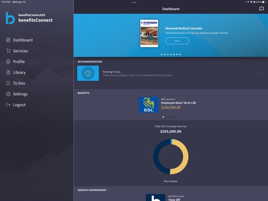 benefitsConnect app screenshot 2