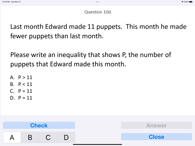 Math test for Common Core, 5.4