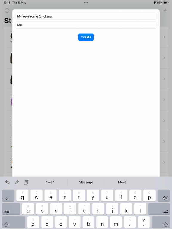 Selfie Stickers iPad screenshot