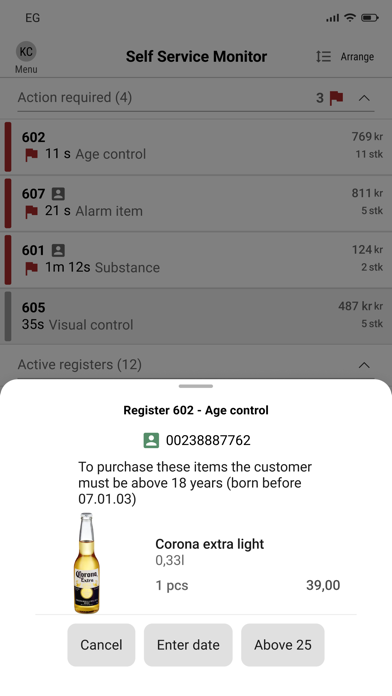 EG Retail Self Service Monitor Screenshot