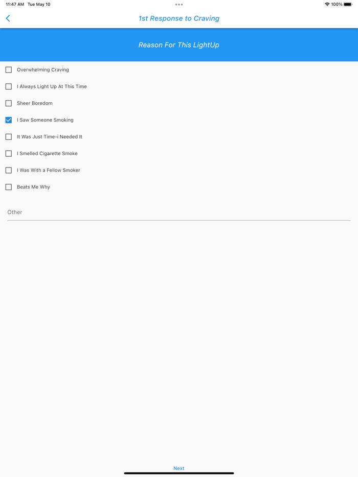1st Response to Craving