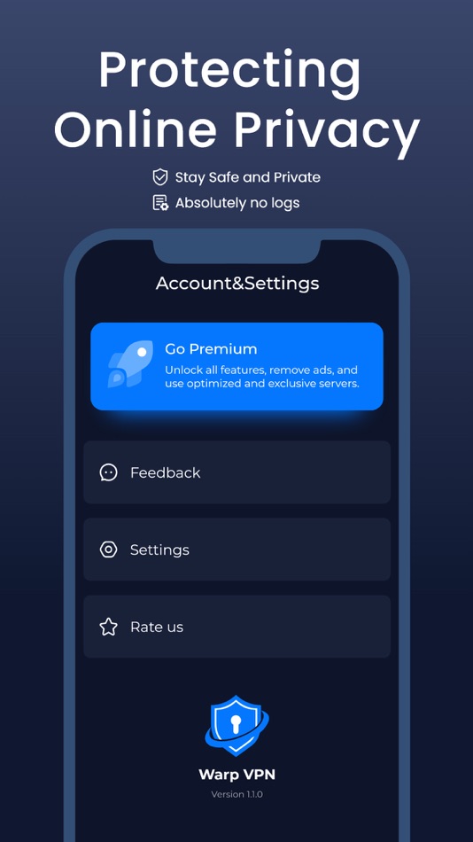 #3. WarpVPN Proxy - VPN for iPhone (iOS) Podle: WarpVPN Studio