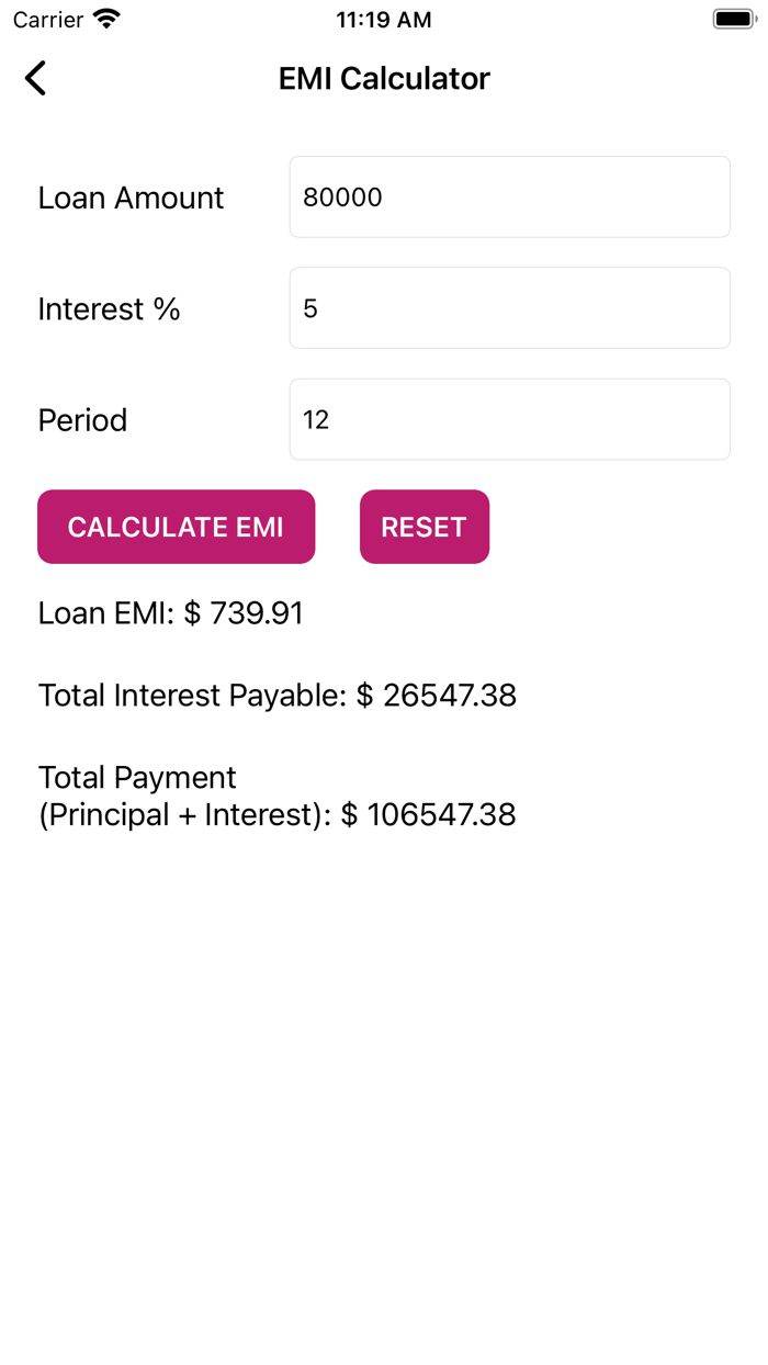 EMI Calculator Finance Planner