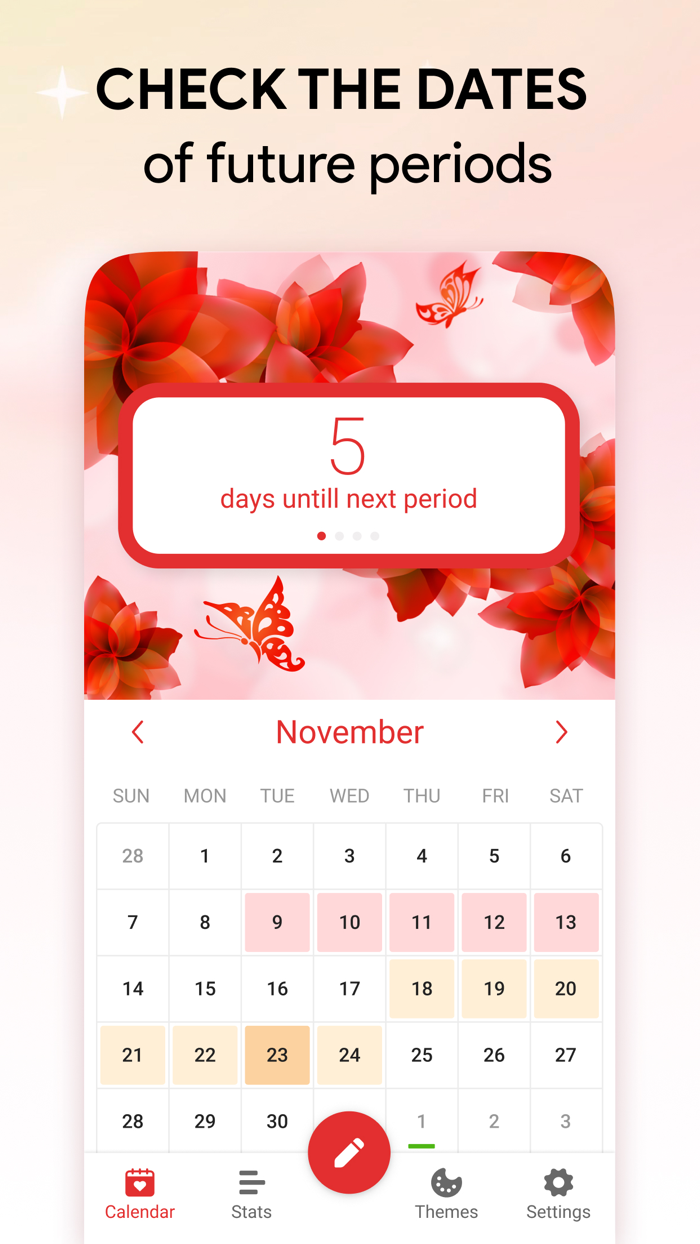 Cycle Tracker Period Calendar