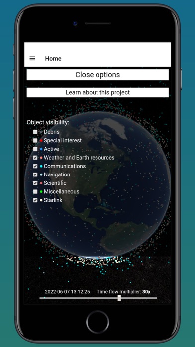 Satellite Tracker. Screenshot