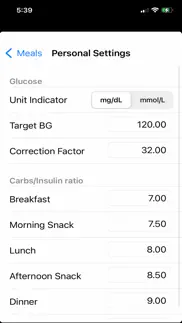 diabetes personal calculator iphone screenshot 1