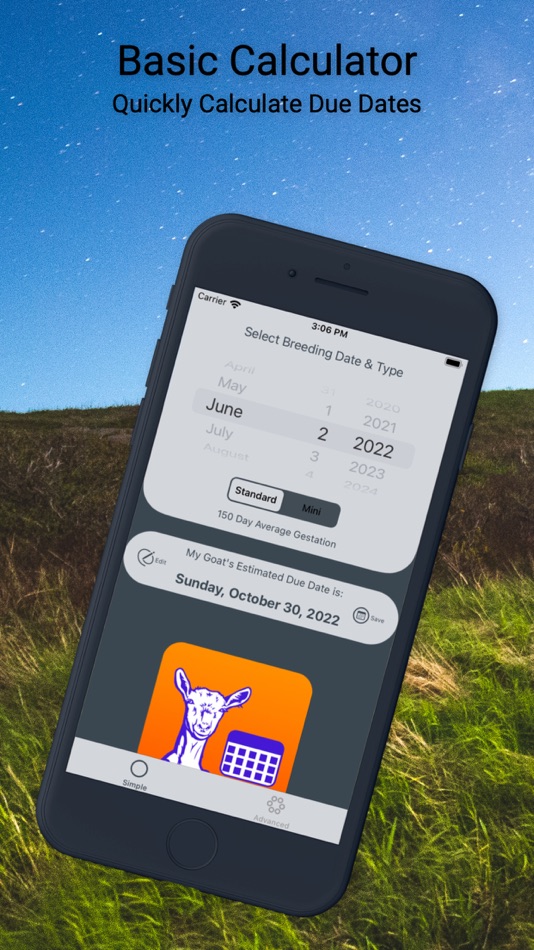 #2. Goat Due Date Calculator (iOS) 由: Michael Froseth Jr