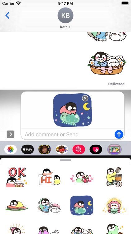 Cute Penguin 10 Stickers pack