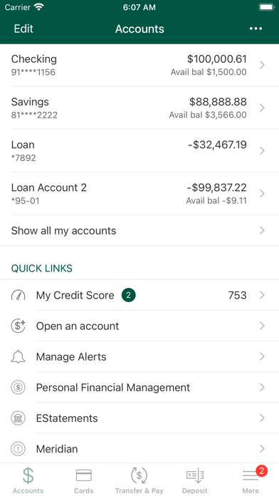 Bank of Milton Mobile Banking Screenshot