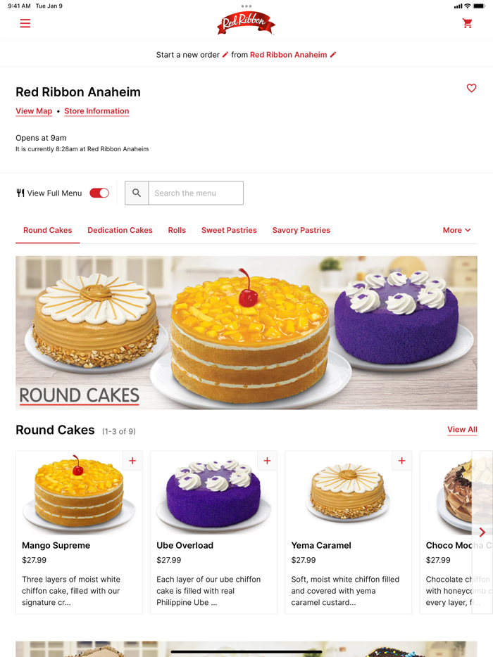 Red Ribbon Ordering