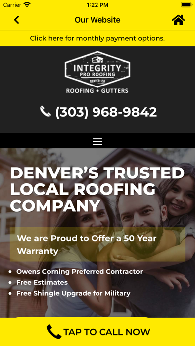 Integrity Pro Roofing Screenshot