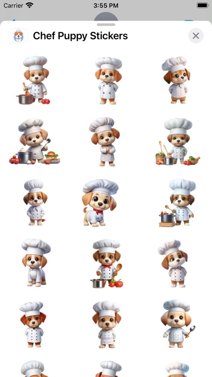 Chef Puppy Stickers