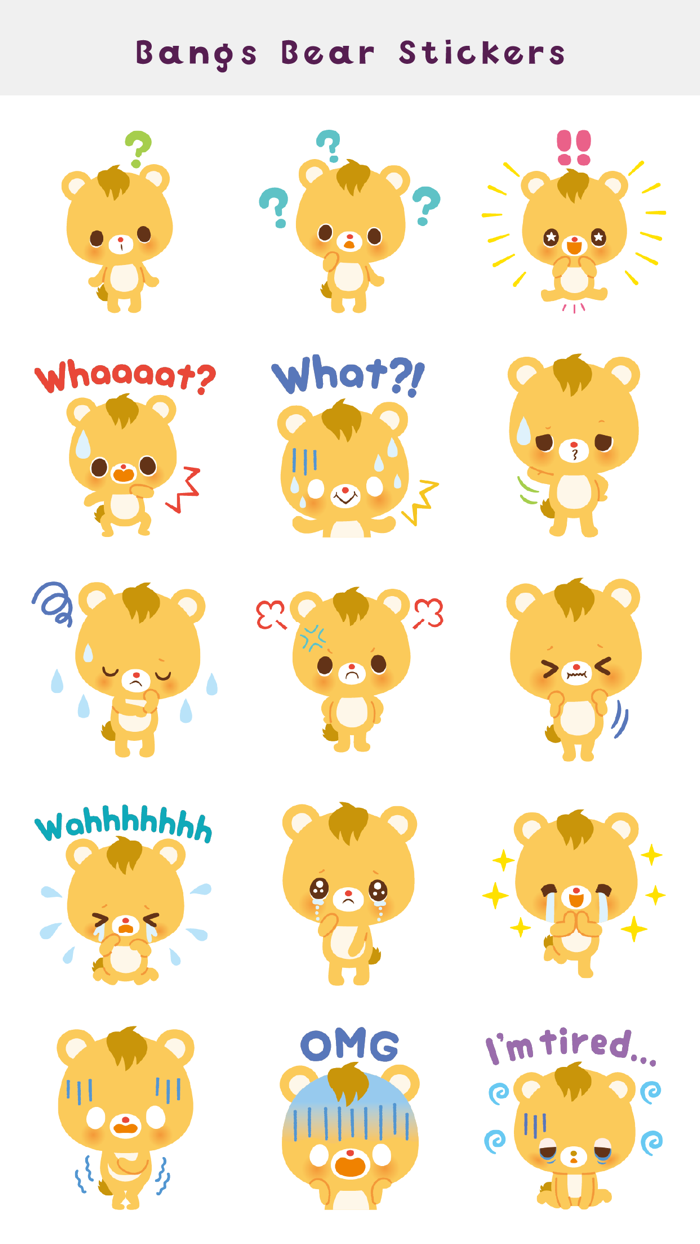 Bangs Bear Stickers