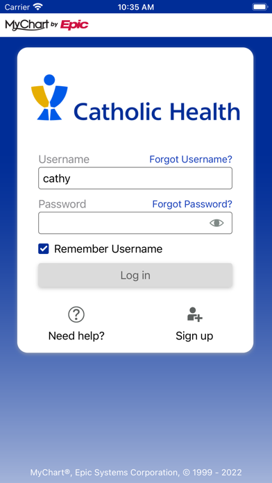 Catholic Health Screenshot