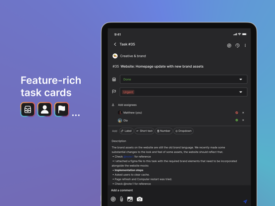 Rock - Messenger, Tasks, Notes iPad screenshot 4 - Productivity app
