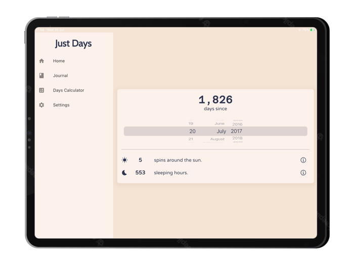 Just Days Day tracker and Diary
