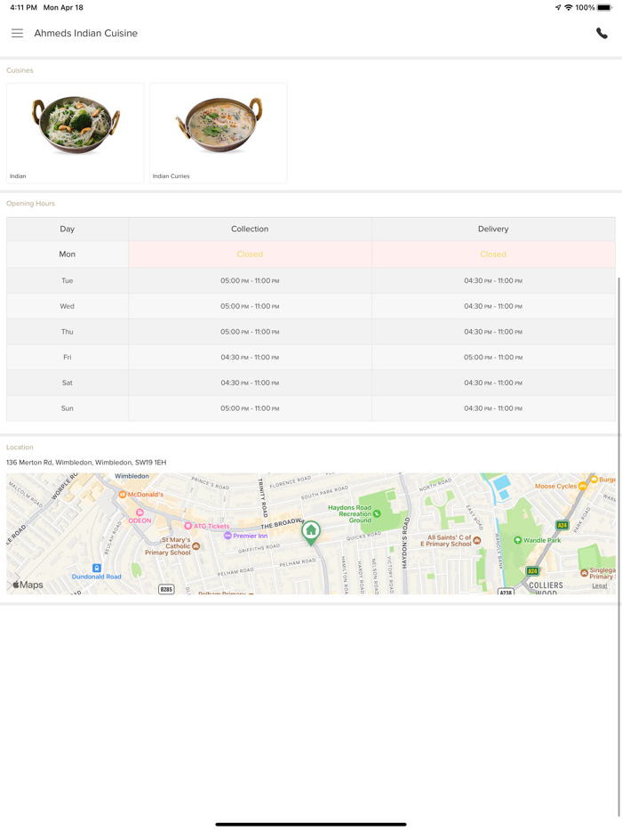 Ahmeds Indian Cuisine