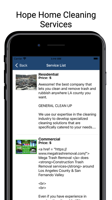 Hope Home Cleaning Services Screenshot
