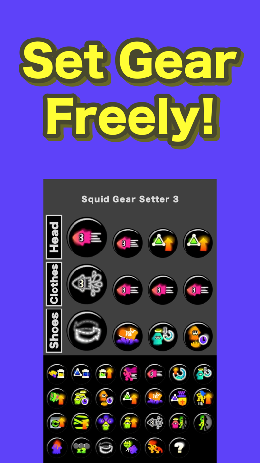 #1. Squid Gear Setter 3 (iOS) Podle: Kotaro Minami
