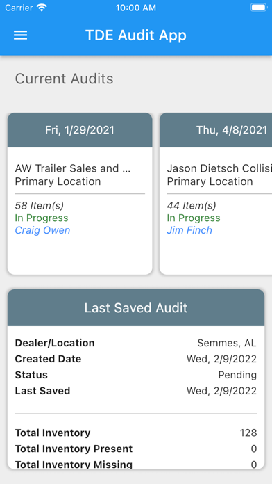 TDE Audit App Screenshot