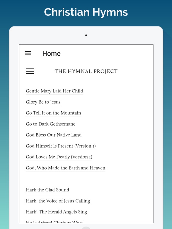 Christian Hymns App iPad screenshot 2 - Book app