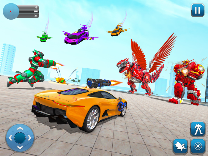 Dino Robot Transform Limo Car