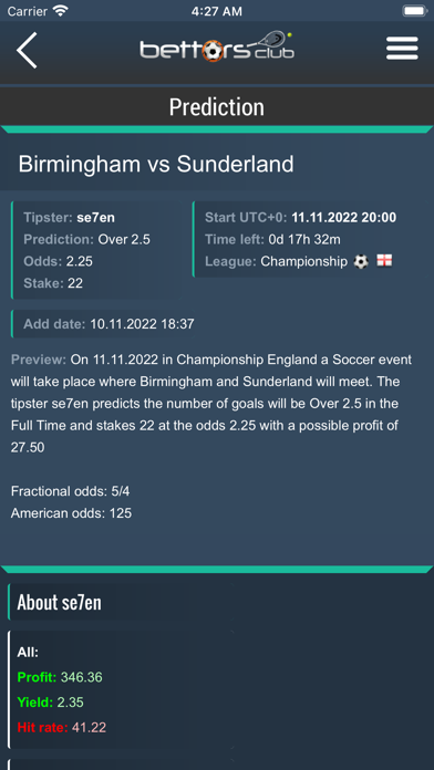 Bettors Club - Betting Tips Screenshot