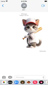 baseball kitten stickers iphone screenshot 4