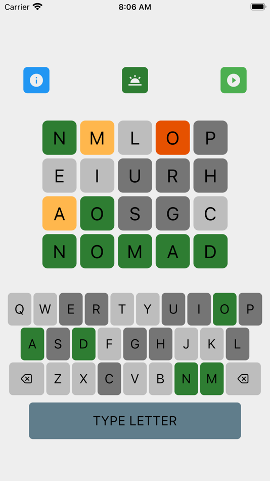 #4. Wordgic - Find Word in 4 Tries (iOS) By: Mnemosynch Inc.